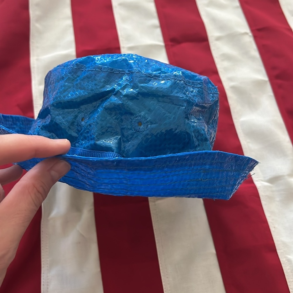 IKEA Blue Bucket Hat with Yellow Logo (never worn) - Picture 5 of 10